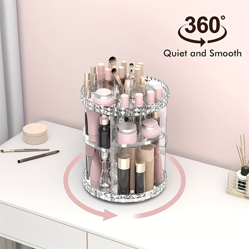 Organizador de maquillaje giratoria de 360 grados de acrílico