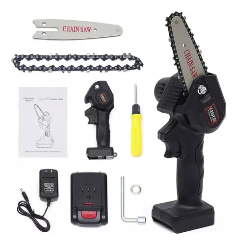 Mini Motosierra Eléctrica Recargable Batería Inalámbrica