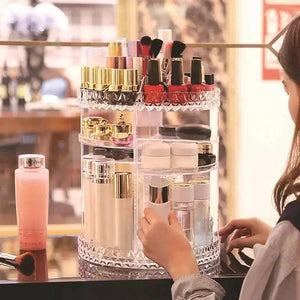 Organizador de maquillaje giratoria de 360 grados de acrílico